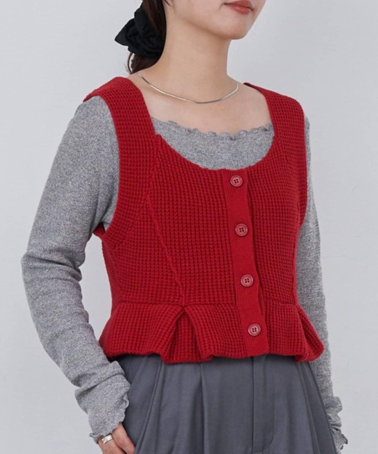 B 菱格紋針織背心