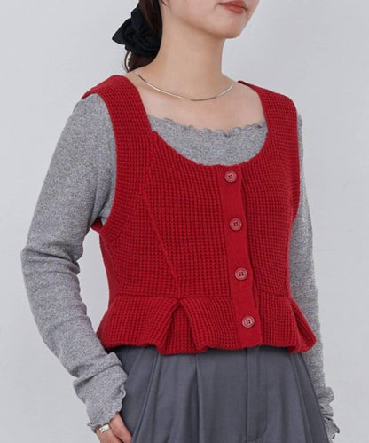 B 菱格紋針織背心