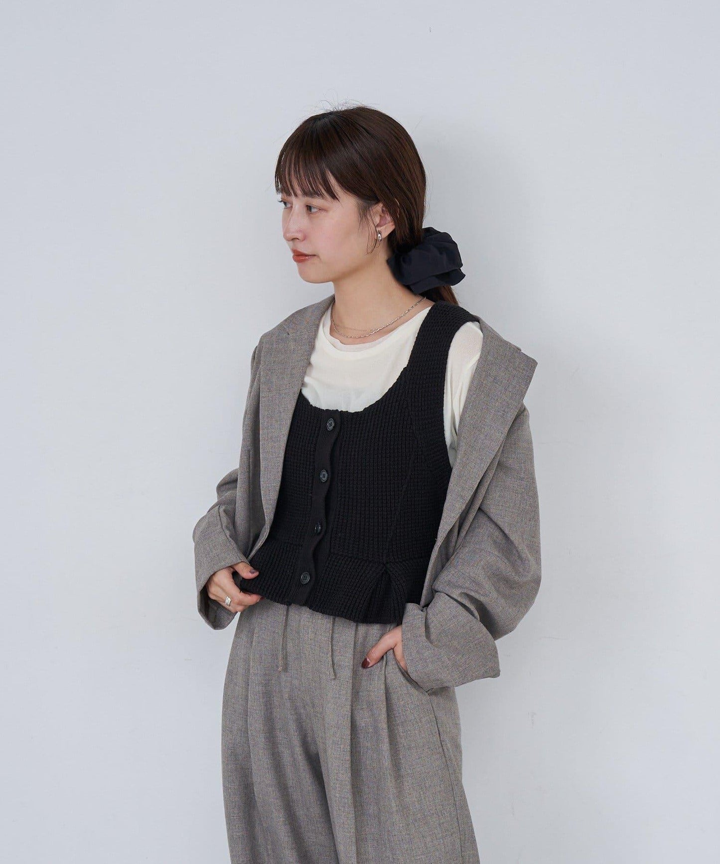 B 菱格紋針織背心