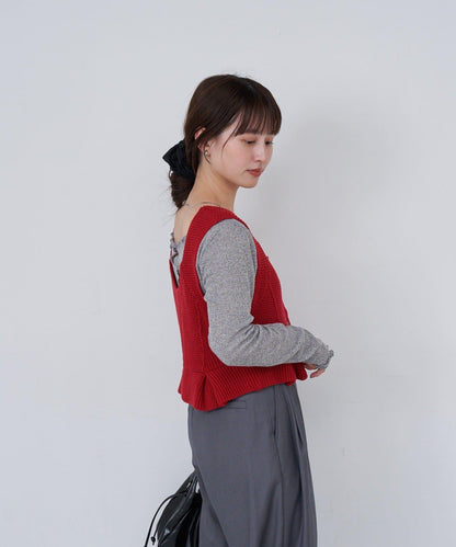 B 菱格紋針織背心