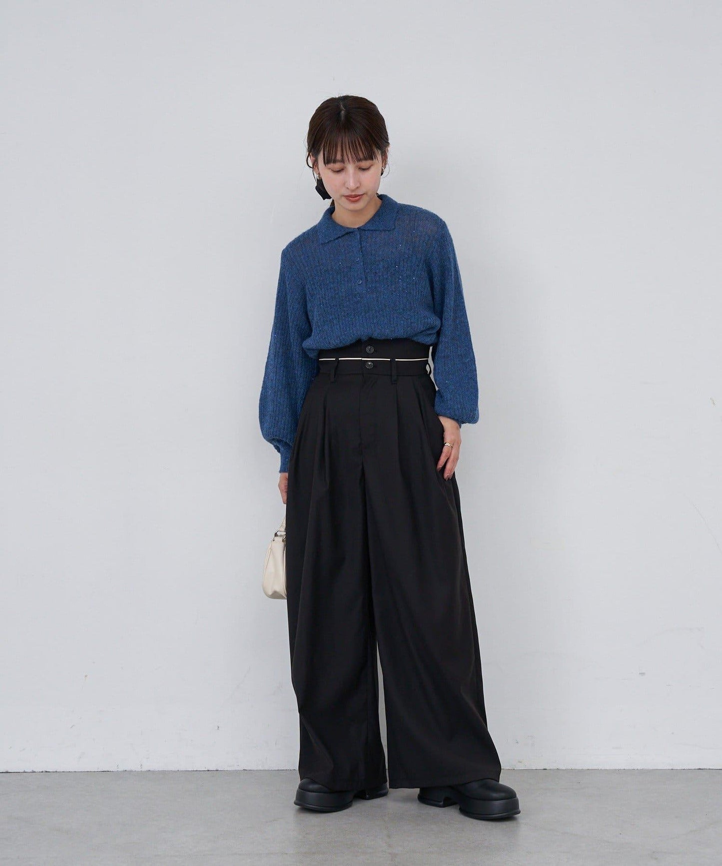 【2尺碼可選/適合身材嬌小】B滾邊高腰長褲