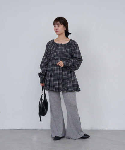 【Kastane】B方領泡泡袖長款上衣