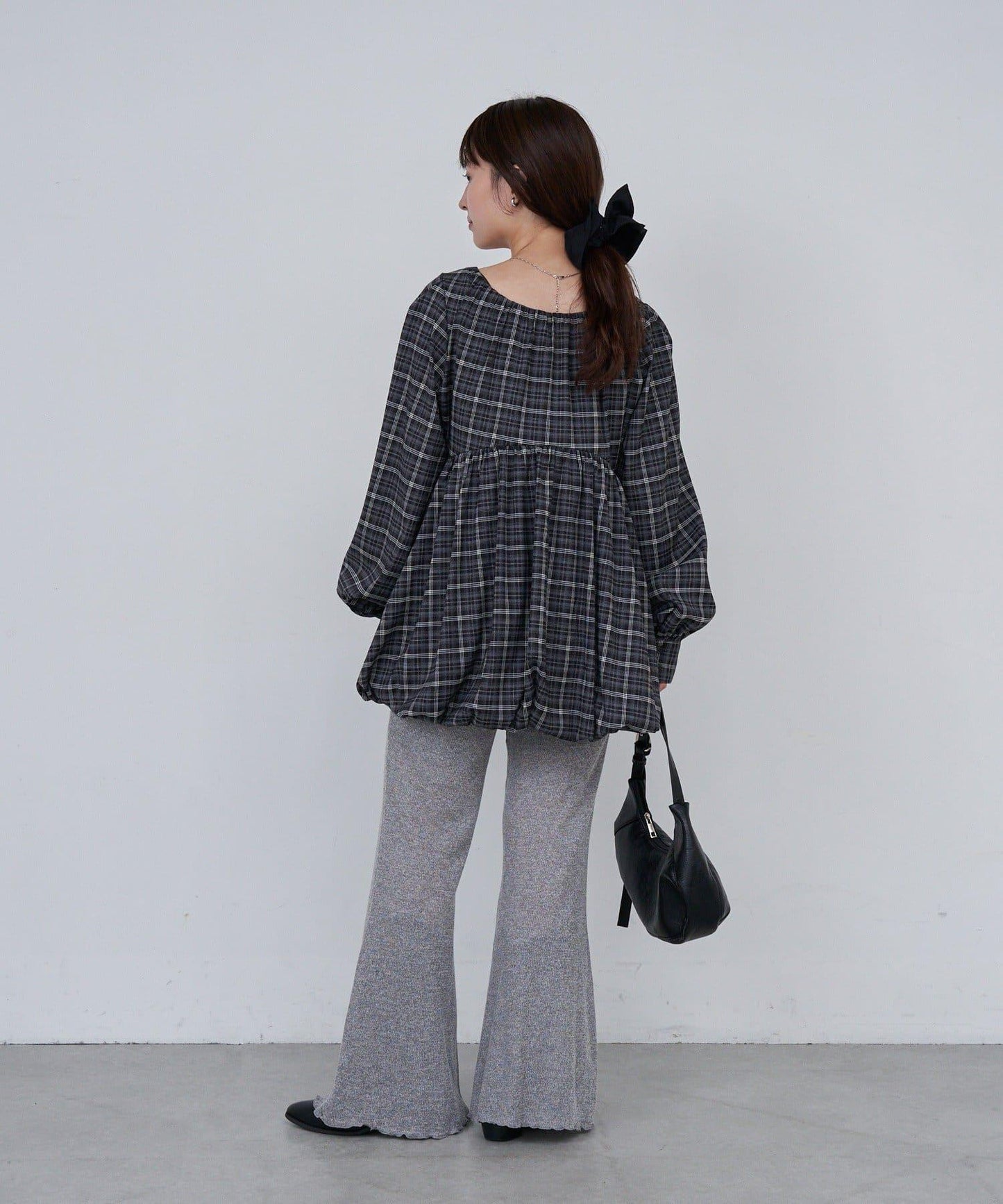 【Kastane】B方領泡泡袖長款上衣