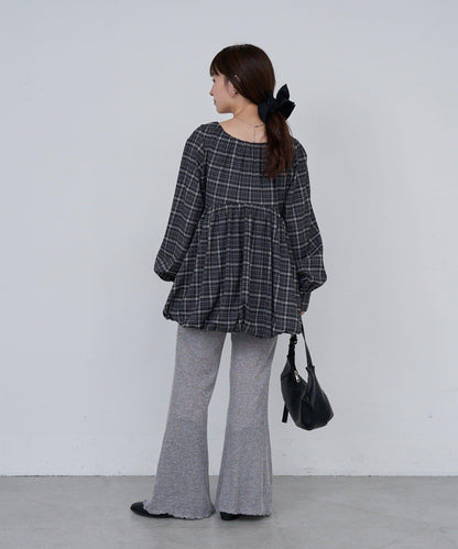 【Kastane】B方領泡泡袖長款上衣