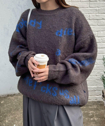 手工編織標誌針織衫