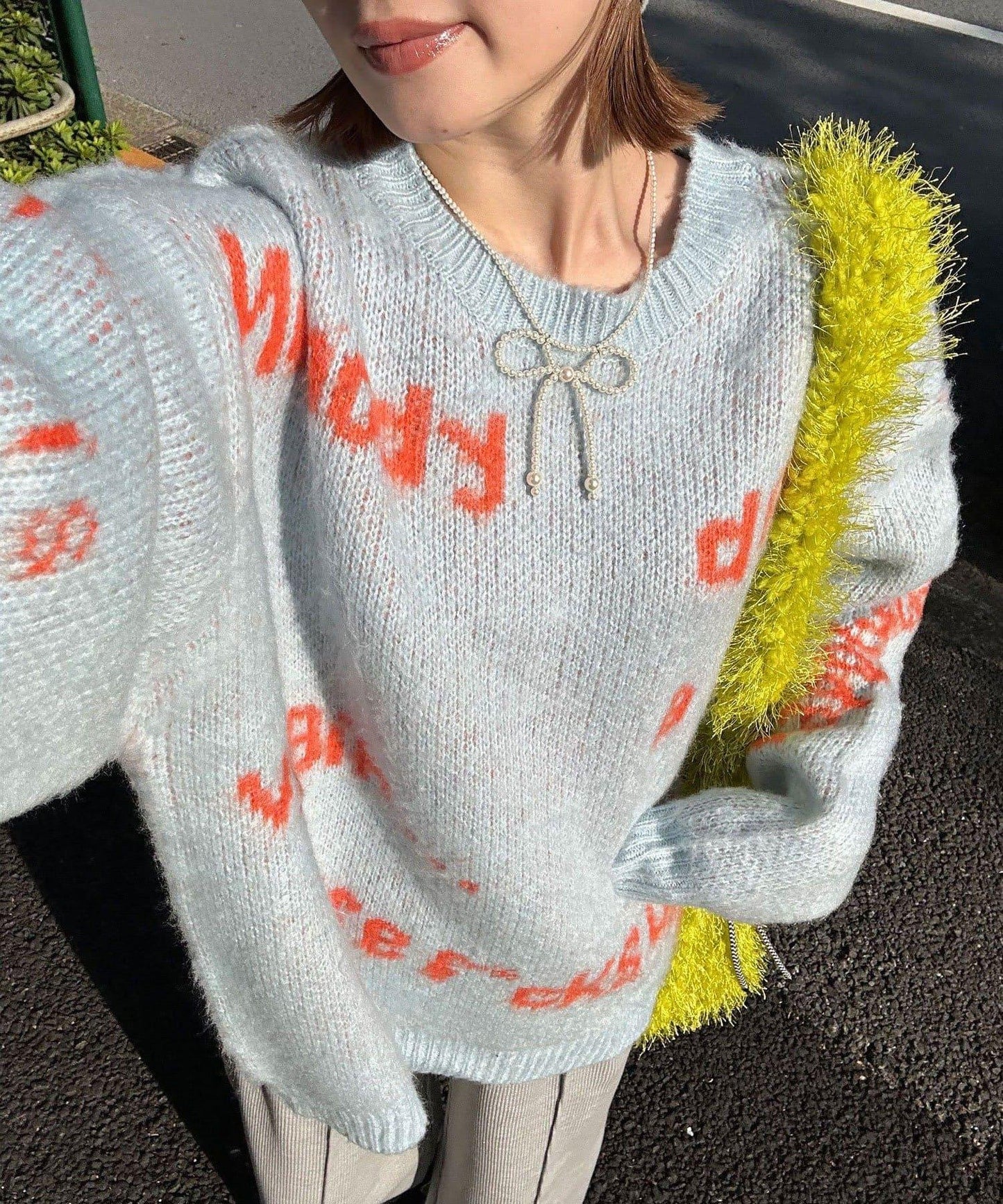 手工編織標誌針織衫