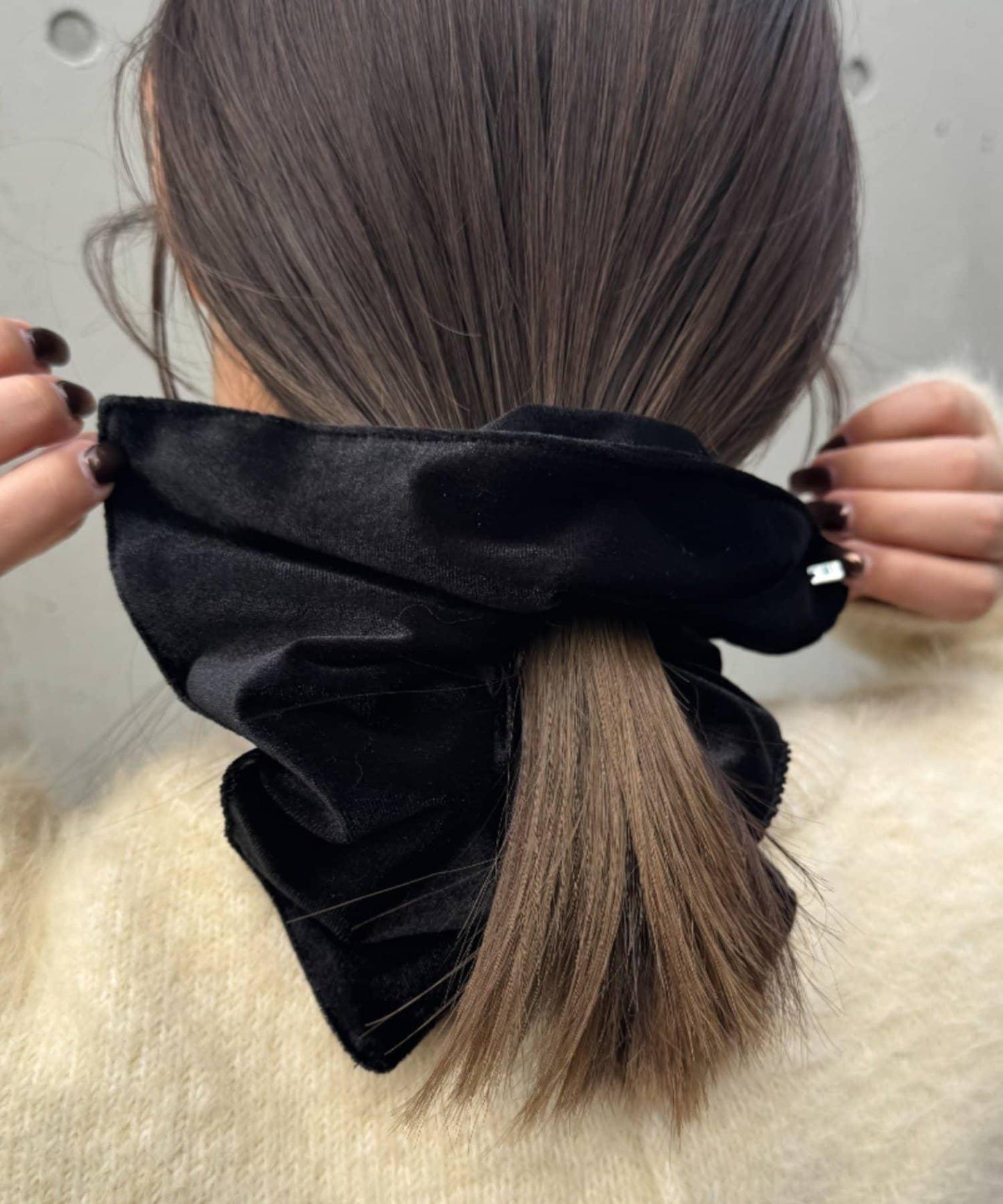 lil帶盤大號天鵝絨髮圈