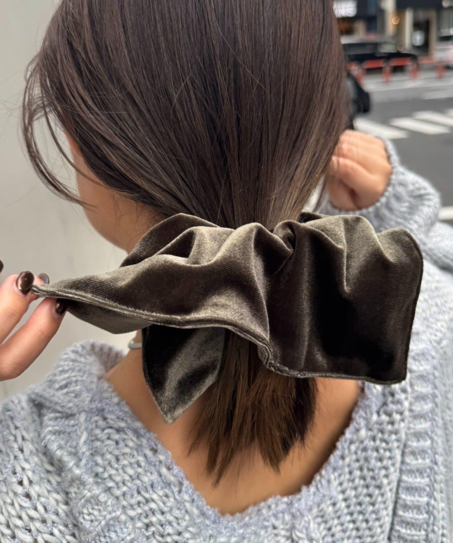 lil帶盤大號天鵝絨髮圈