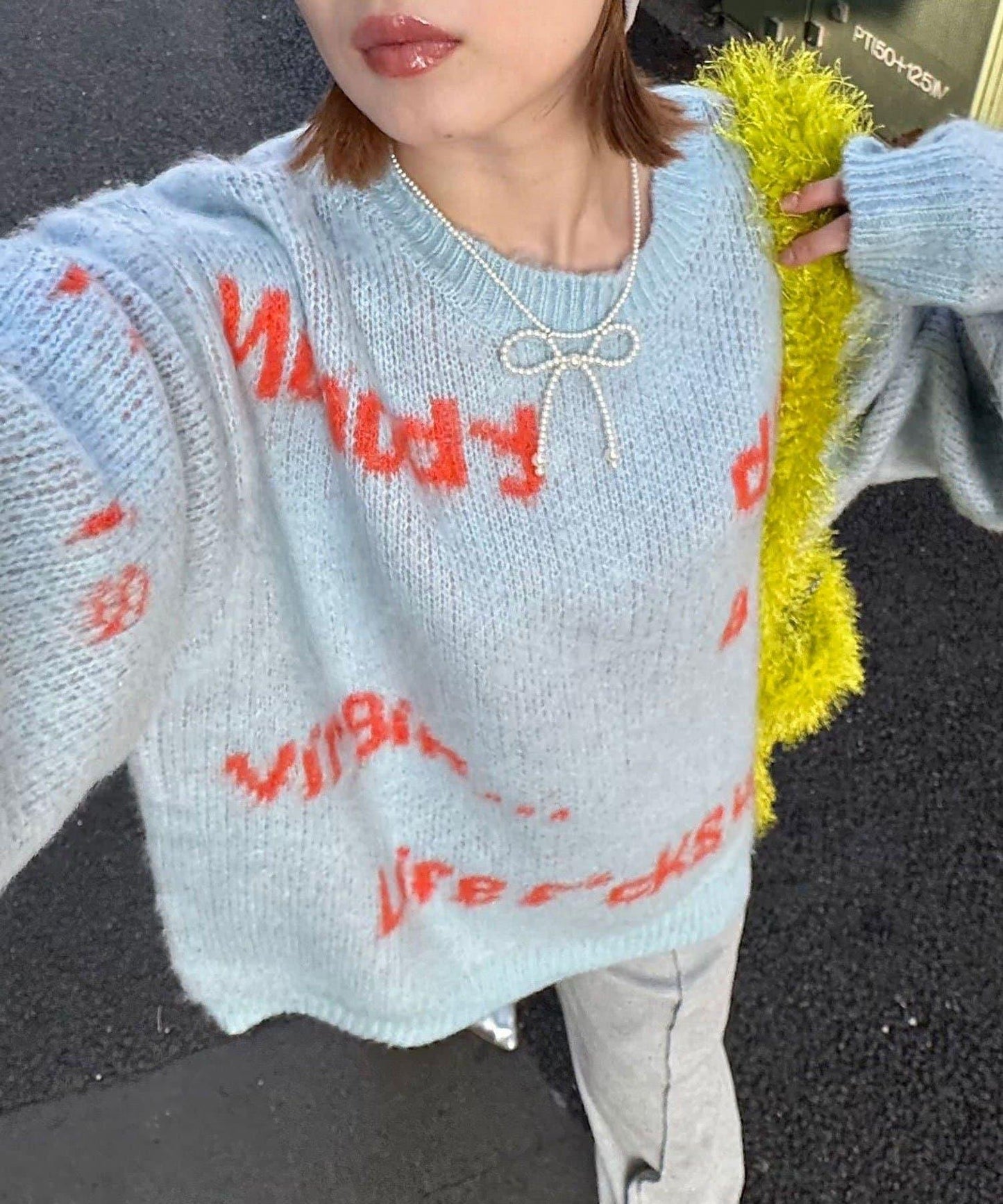 手工編織標誌針織衫