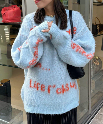 手工編織標誌針織衫