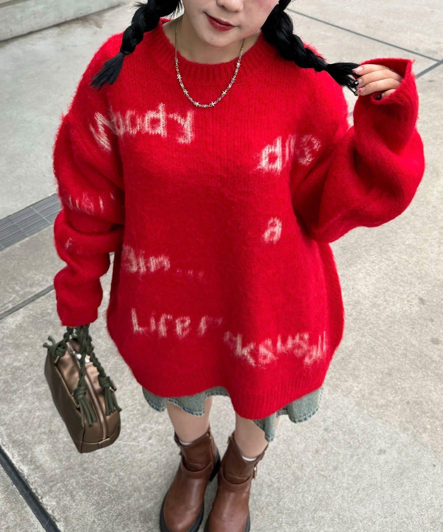 手工編織標誌針織衫