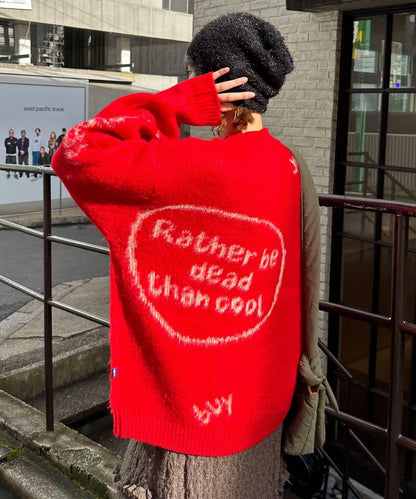 手工編織標誌針織衫