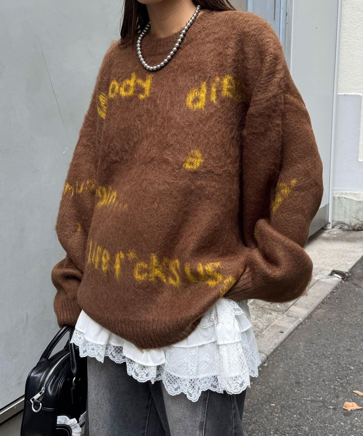 手工編織標誌針織衫