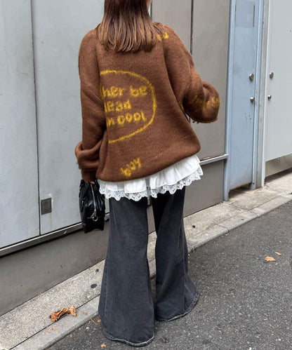 手工編織標誌針織衫