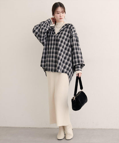 連帽長款開衫襯衫