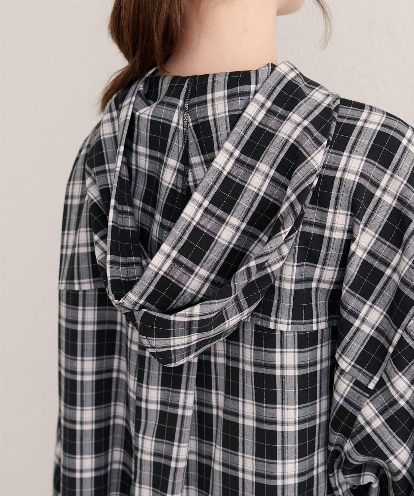 連帽長款開衫襯衫