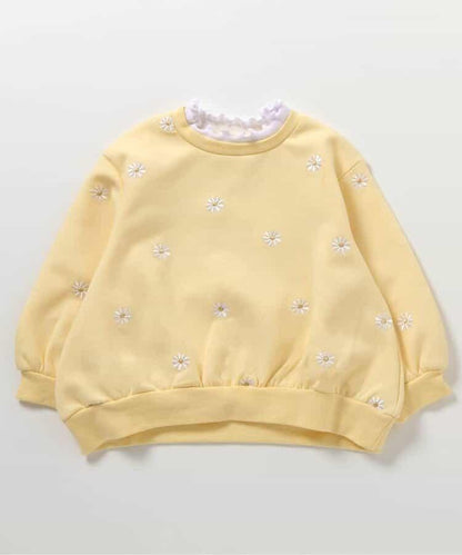 拼色全印花刺繡疊穿衛衣