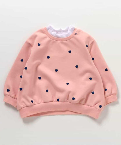 拼色全印花刺繡疊穿衛衣