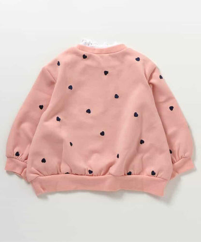 拼色全印花刺繡疊穿衛衣