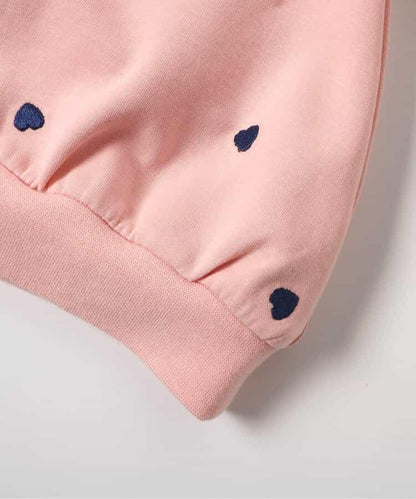 拼色全印花刺繡疊穿衛衣