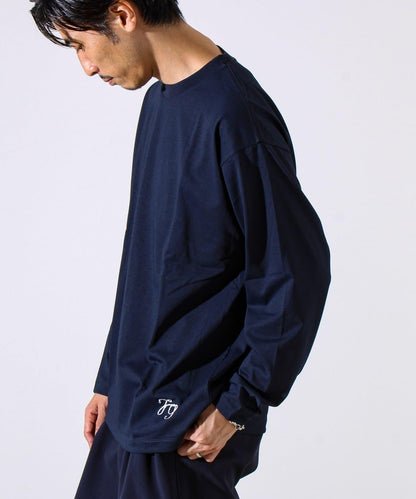 【MARUDE COTTON】繩帶刺繡長袖T恤