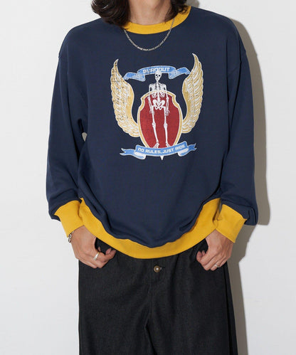 拼接印花撞色圓領衛衣