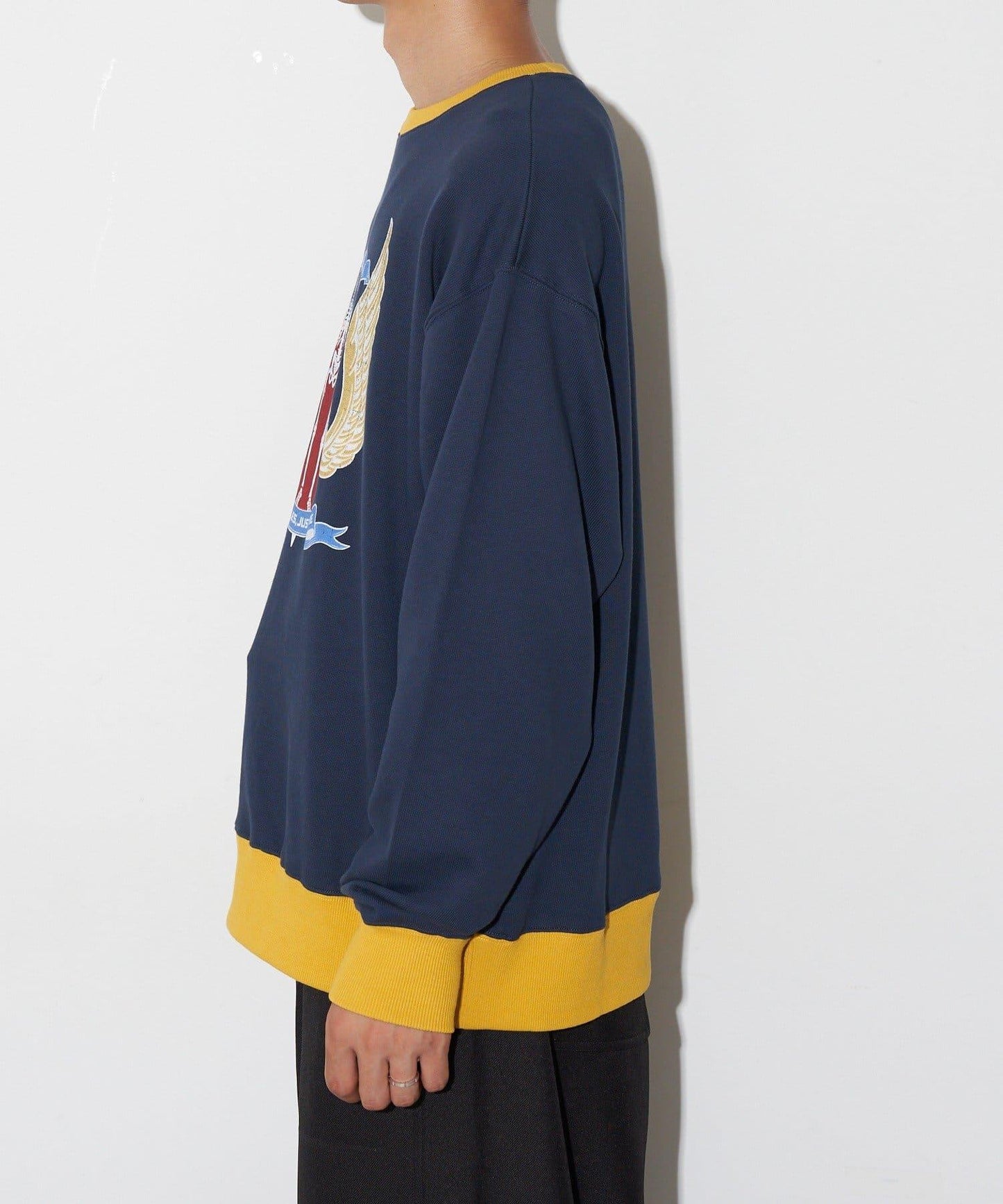 拼接印花撞色圓領衛衣