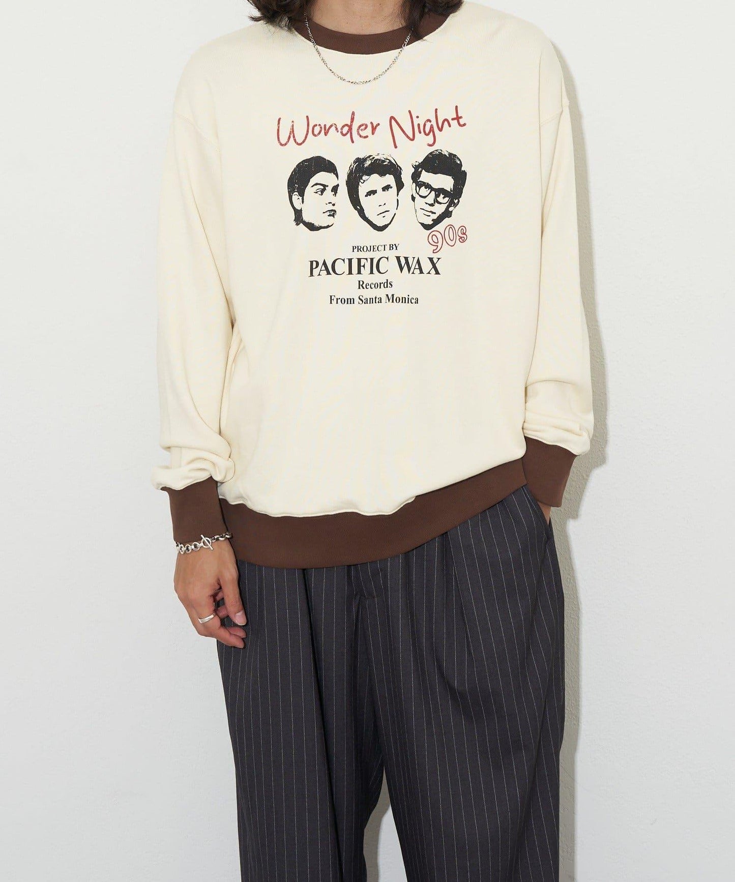 拼接印花撞色圓領衛衣