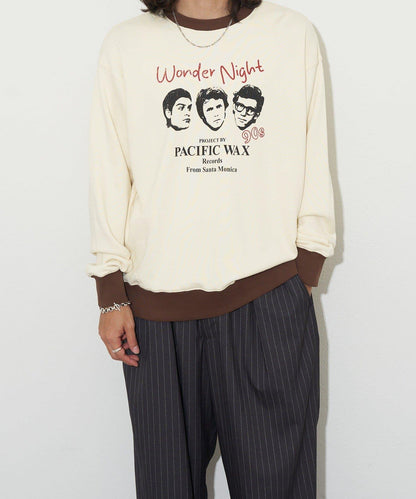 拼接印花撞色圓領衛衣