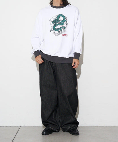 拼接印花撞色圓領衛衣