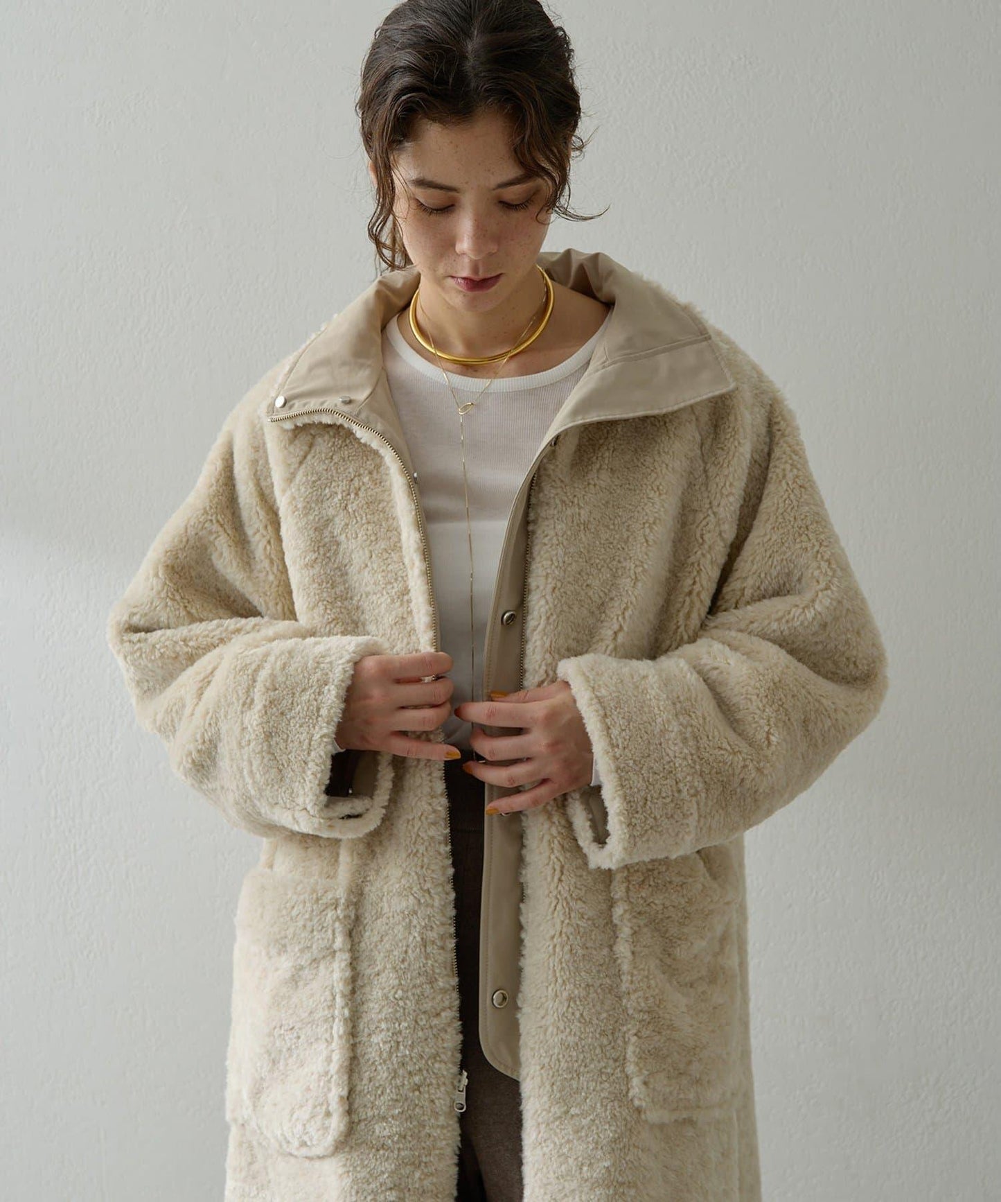 可雙面穿羊羔絨大衣