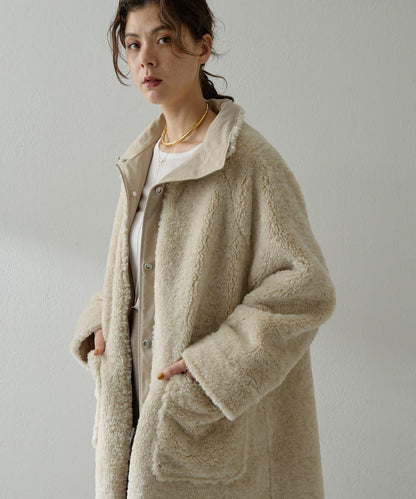 可雙面穿羊羔絨大衣