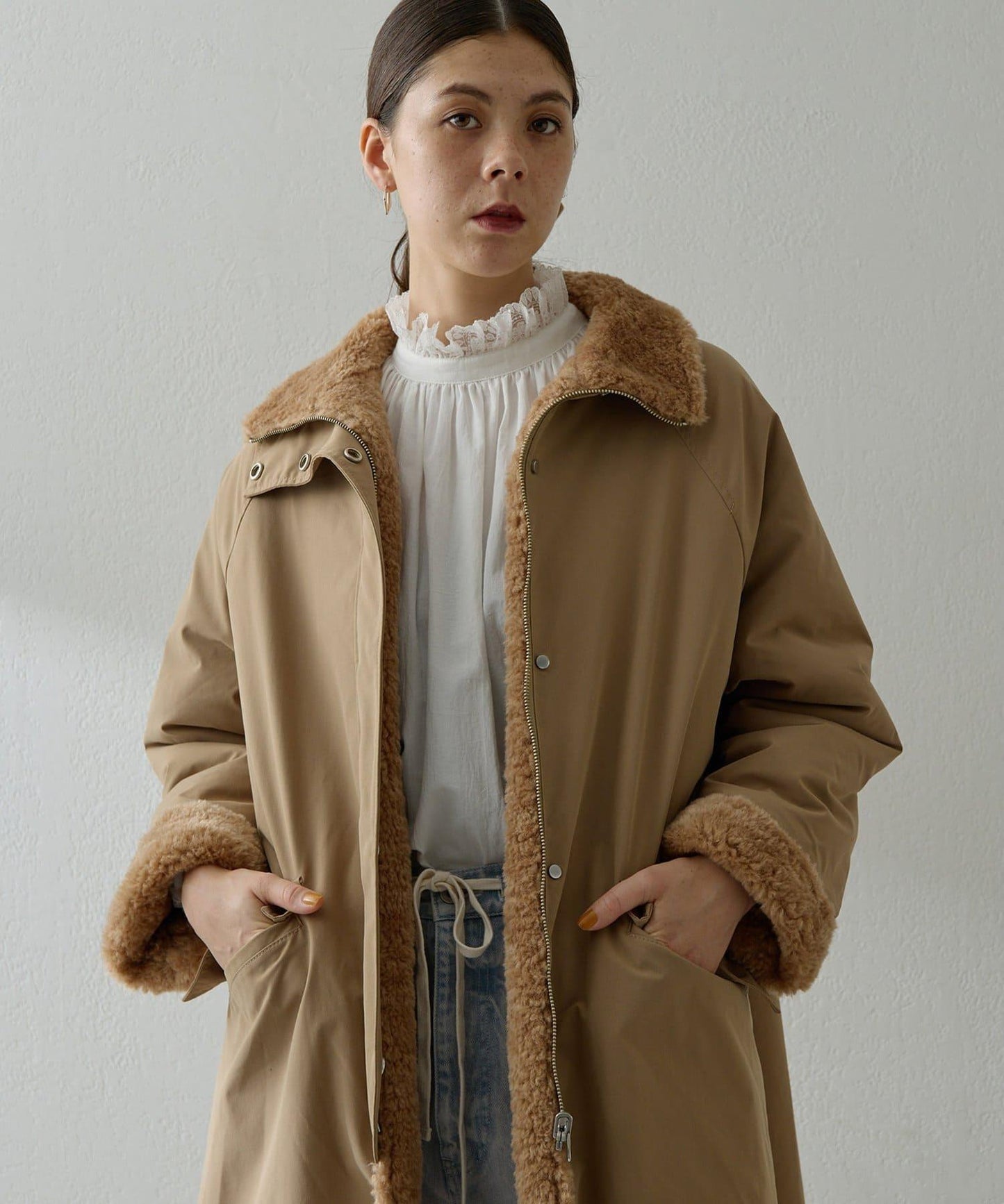 可雙面穿羊羔絨大衣