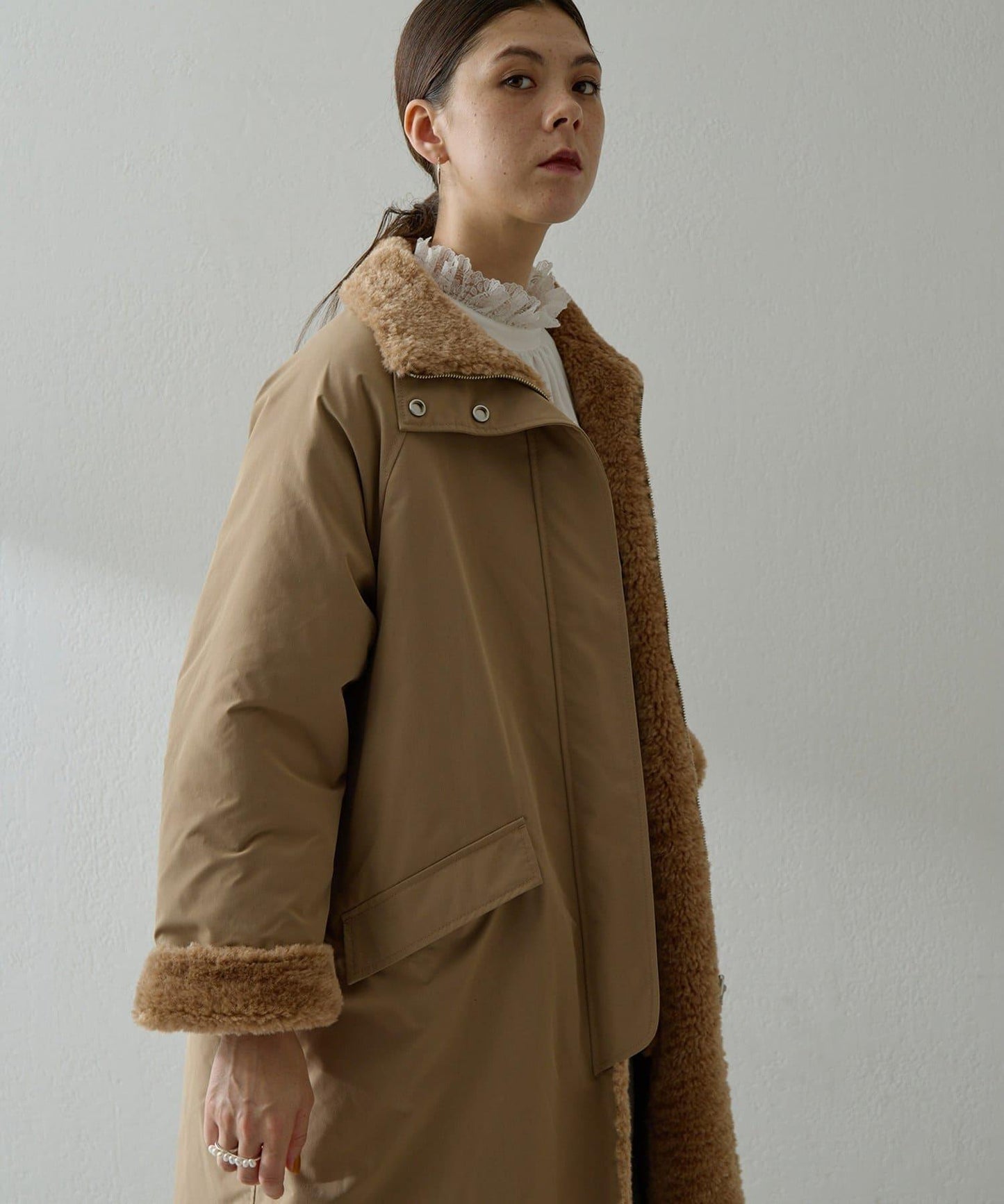 可雙面穿羊羔絨大衣