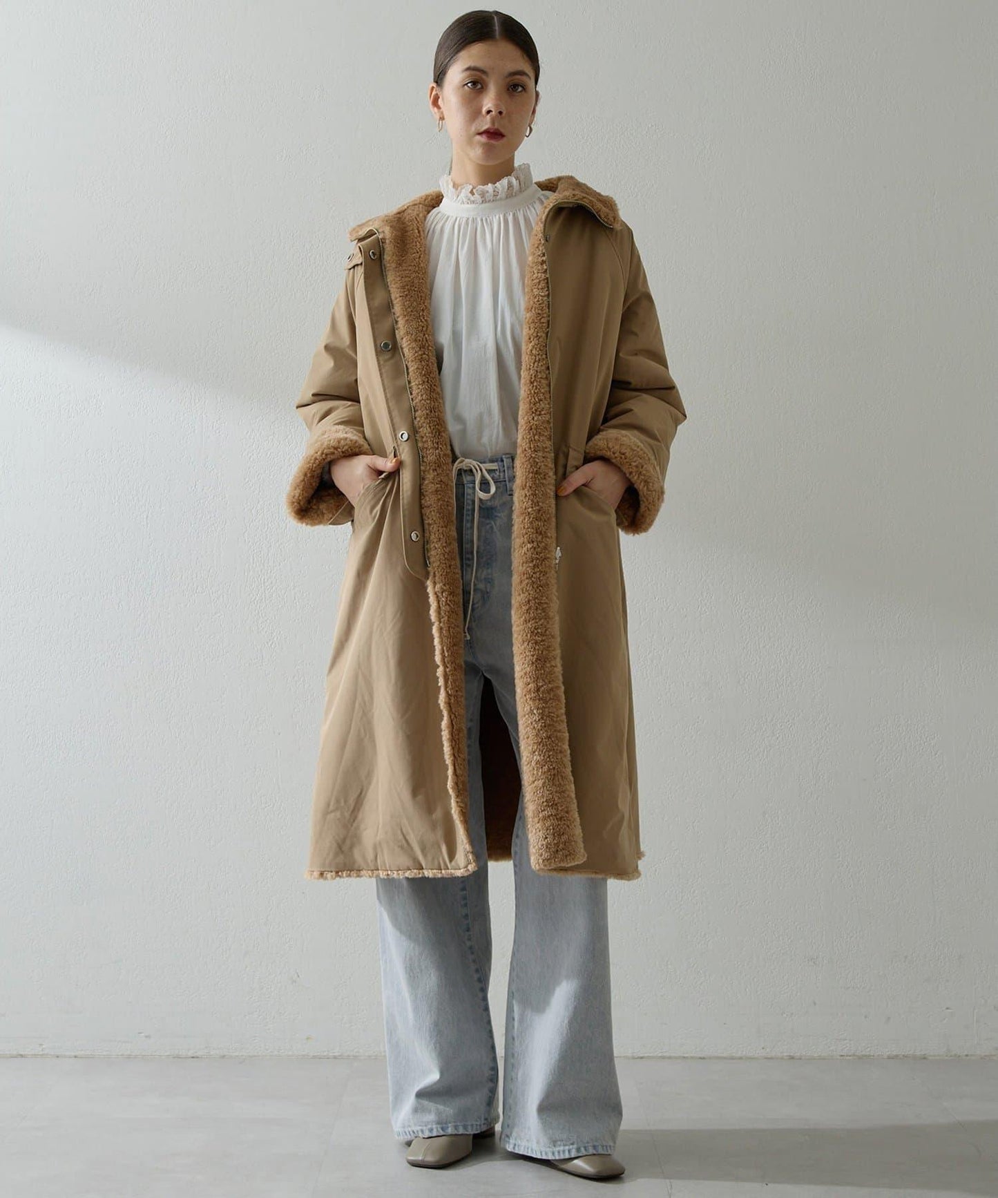 可雙面穿羊羔絨大衣