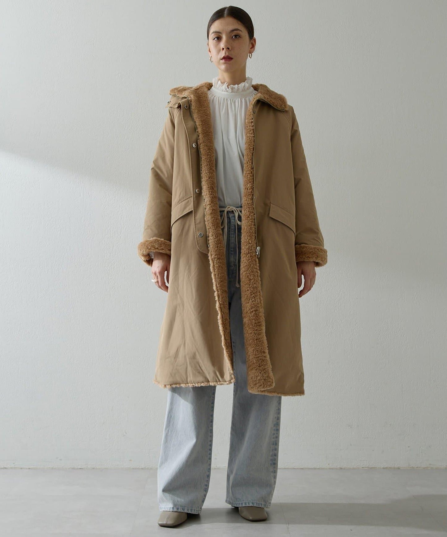 可雙面穿羊羔絨大衣