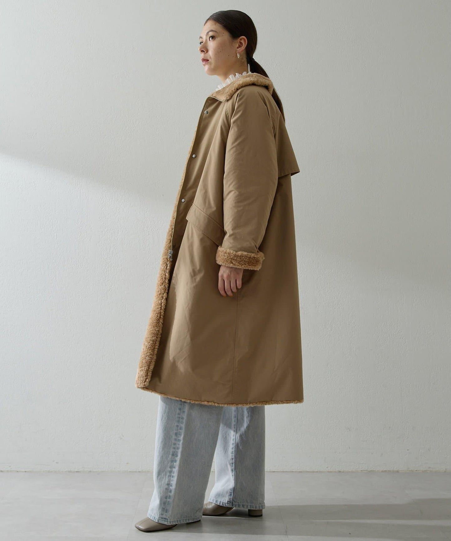 可雙面穿羊羔絨大衣