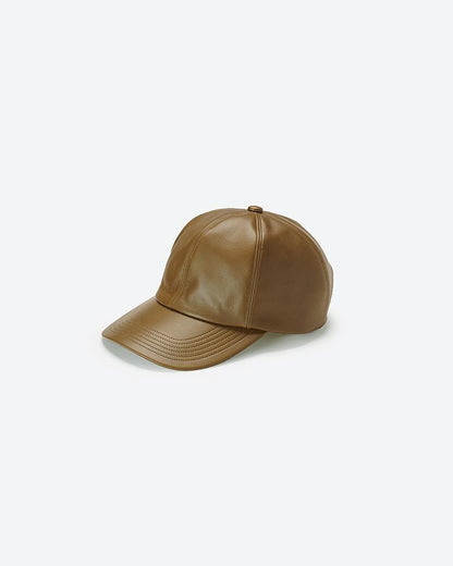 x KARL DONOGHUE LAMBSKIN 6PANEL CAP(No.EXKD252901) KHAKI (EXKD252901)