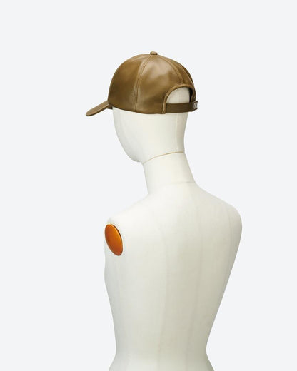 x KARL DONOGHUE LAMBSKIN 6PANEL CAP(No.EXKD252901) KHAKI (EXKD252901)