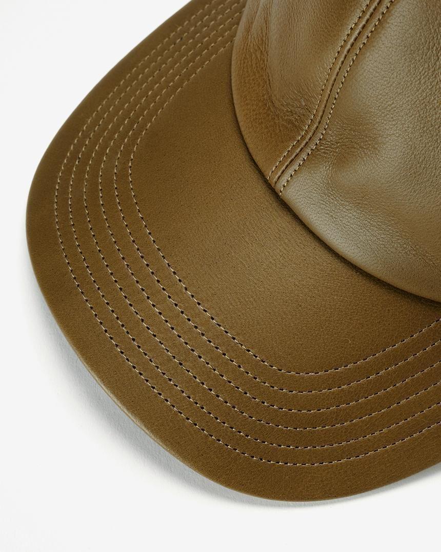 x KARL DONOGHUE LAMBSKIN 6PANEL CAP(No.EXKD252901) KHAKI (EXKD252901)