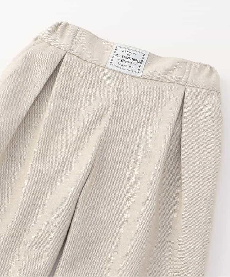 羊毛感寬鬆褶皺長褲 10分丈