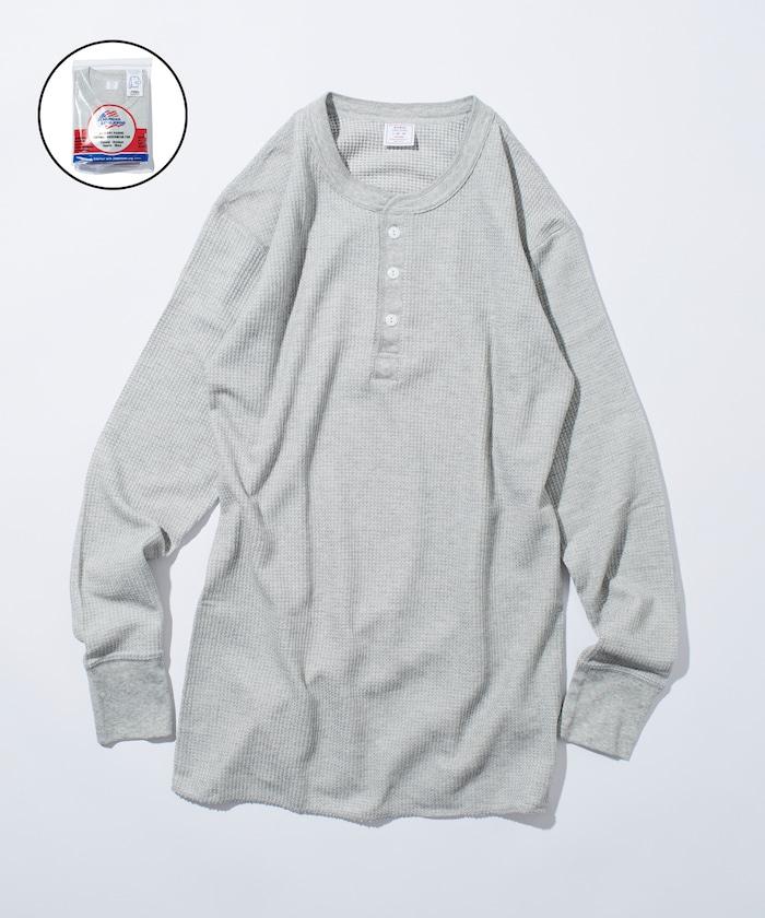 華夫格亨利領長袖套裝T恤 / 保暖內衣