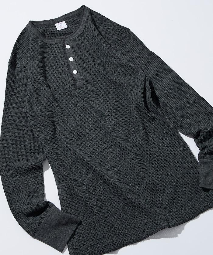 華夫格亨利領長袖套裝T恤 / 保暖內衣