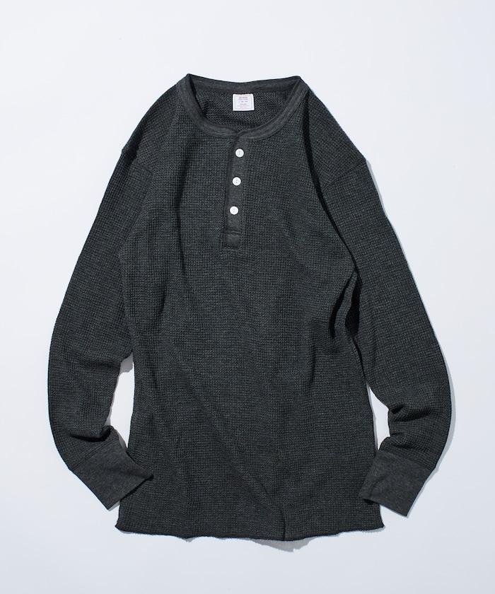 華夫格亨利領長袖套裝T恤 / 保暖內衣