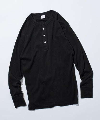 羅紋亨利領長袖套裝T恤