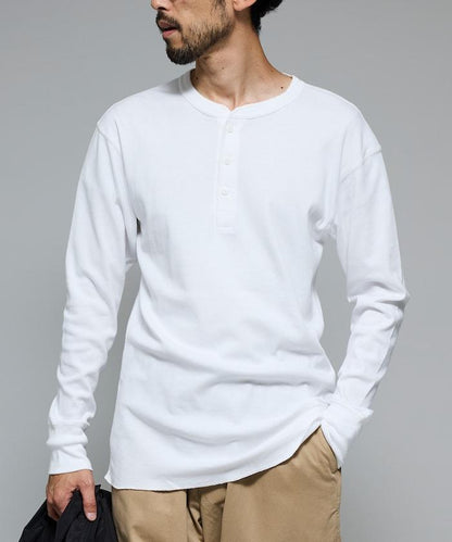 羅紋亨利領長袖套裝T恤