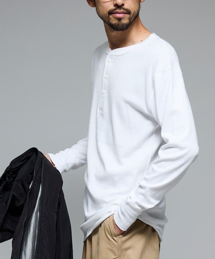 羅紋亨利領長袖套裝T恤