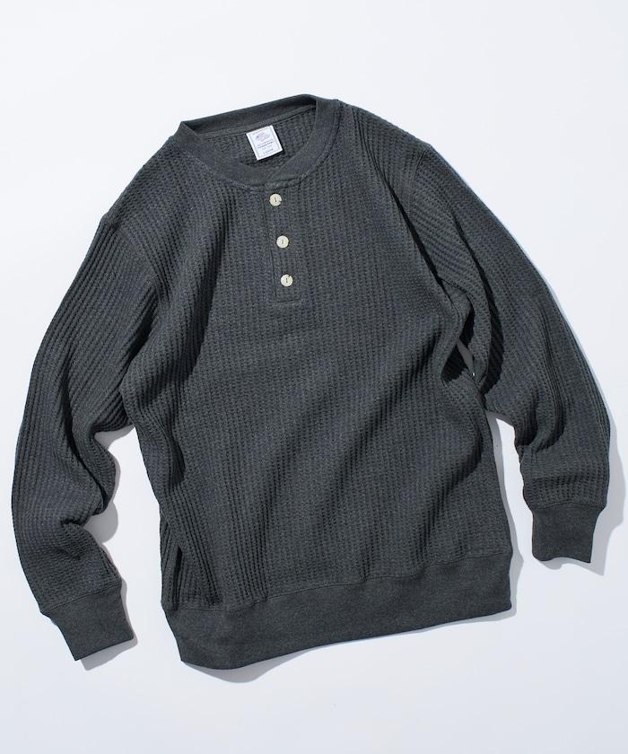 大格子華夫格亨利領保暖內衣