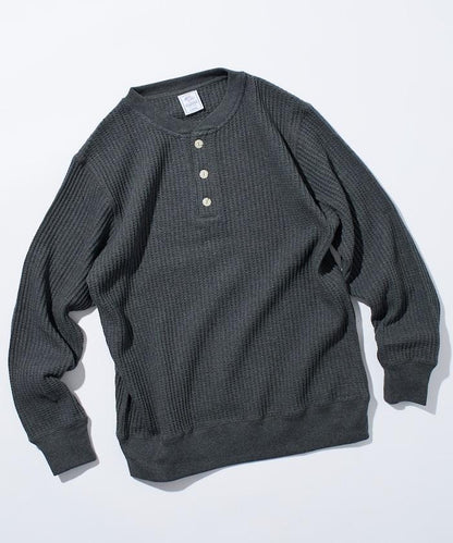 大格子華夫格亨利領保暖內衣