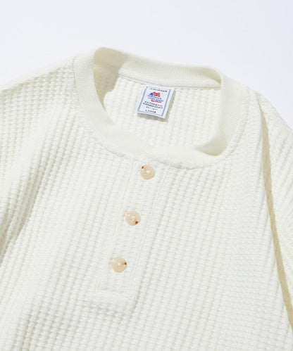 大格子華夫格亨利領保暖內衣